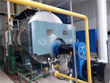 6 Tons WNS series condensing three-pass gas-fired steam boiler project for the building materials industry