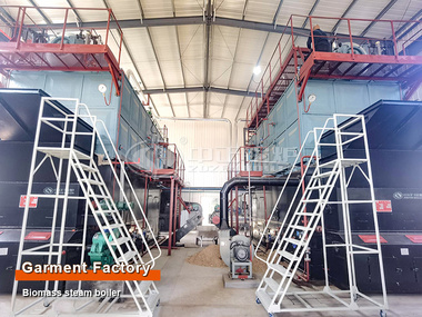 Biomass-fired 10 Tons Steam Boilers for Garment Factory in Textile Industry