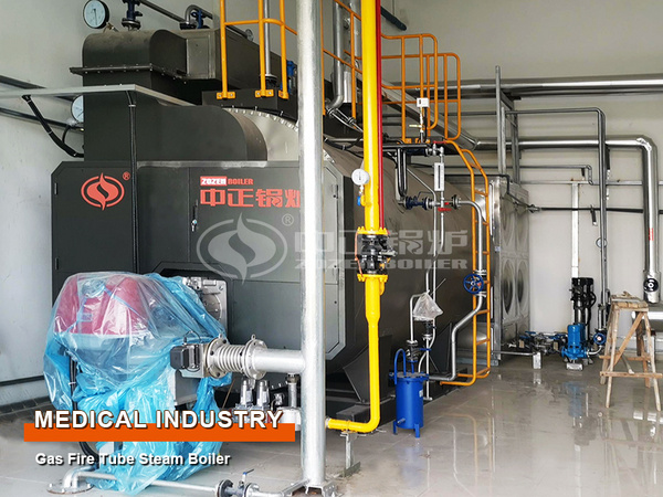 3 TPH Gas Fired Smoke Tube Steam Boiler in Healthcare Industry