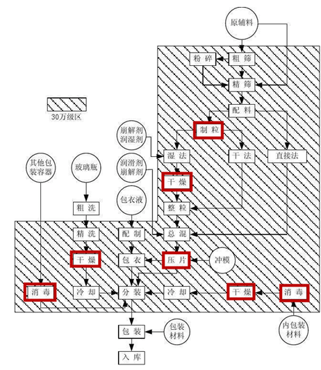 药品制剂工艺流程图